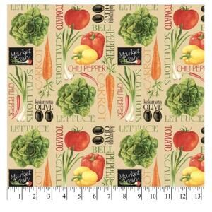 1 Yard David Textiles Garden Vegetables 100% Cotton Precut 36 x 44" Sew Sewing